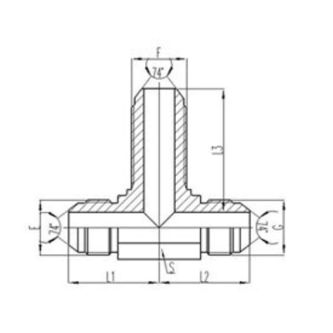美製JIC螺紋74°錐麵（miàn）密封過渡（dù）接頭